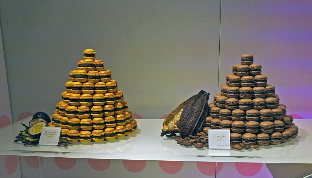 Macarons at Sprüngli Shop, Train Station